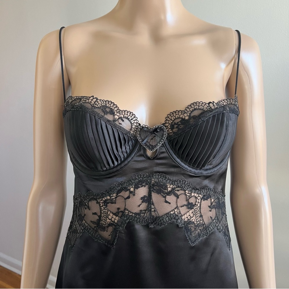 FOR LOVE & LEMONS BRIE BLACK SLIP DRESS Mini SIZE M - Picture 8 of 16